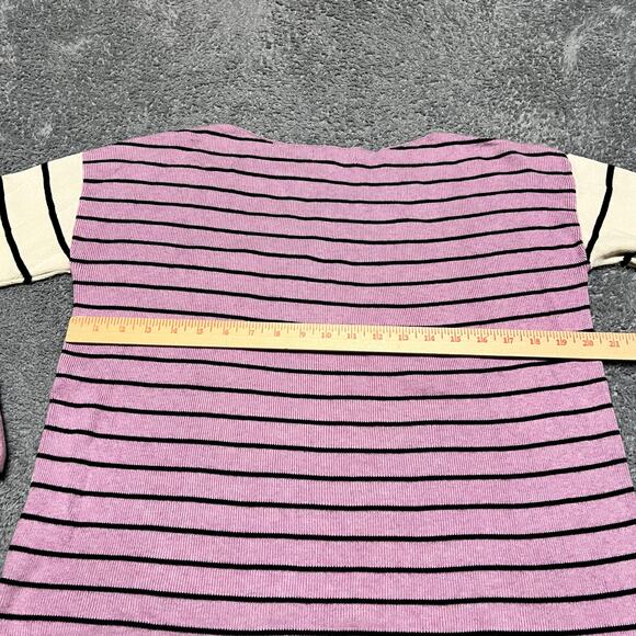 Anthropologie Sweater Womens Small Purple White Faye Striped Lightweight Casual - Picture 3 of 6